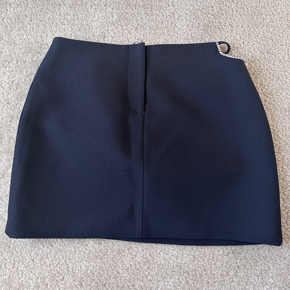Zara black side cut off reinstones mini skirt - Picture 4 of 5